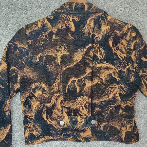 To Die For Vintage Black Western Cowgirl Equestrian Horse Blazer Womens Medium - Picture 7 of 9